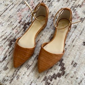 Anthropologie Seychelles Plateau cognac crocodile